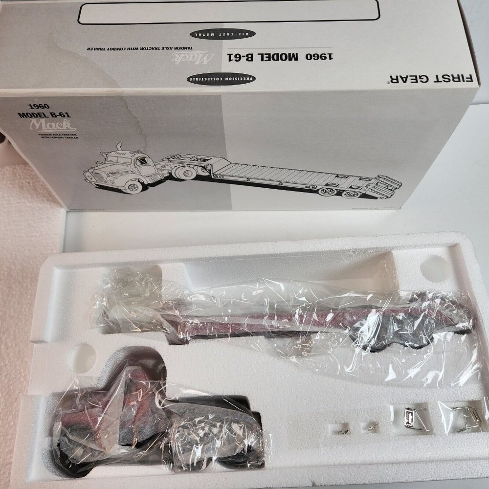 NIB First Gear Horsfield 1960 Mack B-61 Tractor & Trailer Lowboy 1/34 19-2170 - Picture 3 of 7